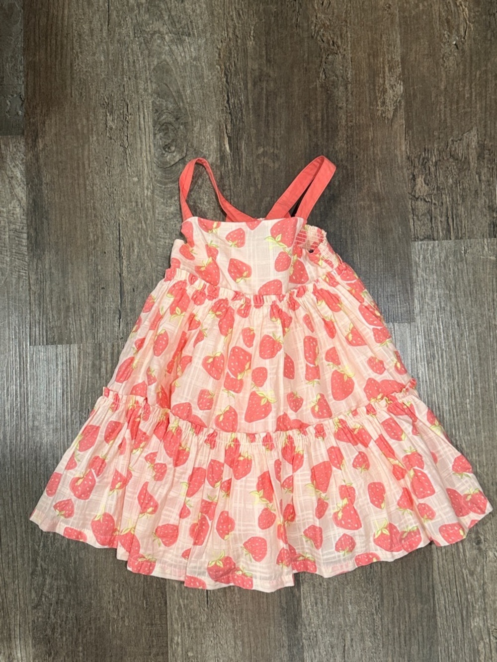 NWT Cynthia Rowley Pink Strawberry Print Tiered Sundress for Kids
